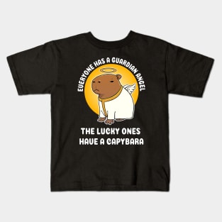 Everyone has a guardian angel the lucky ones have a Capbara Cartoon Kids T-Shirt